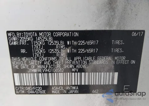 2017 Toyota Rav4 Xle from USA, damaged, VIN JTMWFREV9HD106582